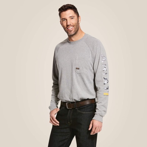 Ariat Other - Ariat Rebar Workwear Long Sleeve Performance Tee Gray Cotton Strong - Size XL